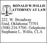 Ronald W. Willis - Attorney at Law Sponsorship Banner